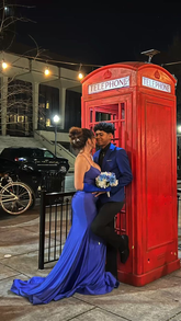 Vestido de noche clásico de sirena azul real con cola Y4229